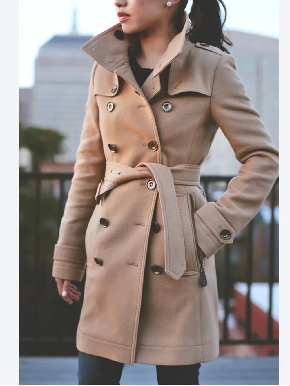 BURBERRY | Camel Wool Daylesmoore Heritage Military Trench Coat Belted US 6 - Picture 15 of 15
